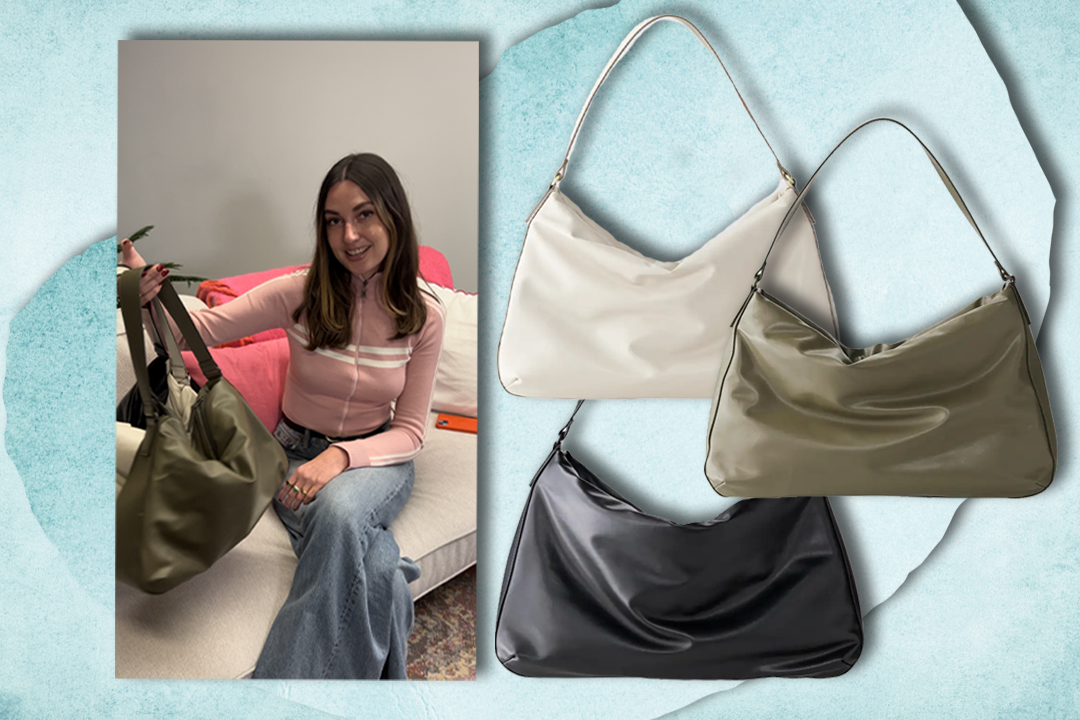 <p>Uniqlo’s puffy bag is crafted from a smooth faux leather material </p>